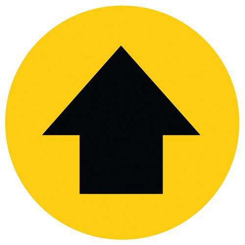 Marquage De Distance Sociale - Jaune Flèche Directionnelle