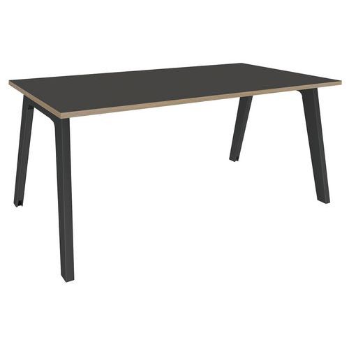 Simmob - Bureau Steel Graphite L160xP80 cm Carbone/Chêne Clair - 4 Pieds Acier - Éco-responsable