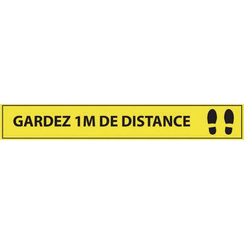 Adhésif de marquage au sol - Gardez 1m de distance - Adhésif de marquage au sol - Gardez 1m de distance -