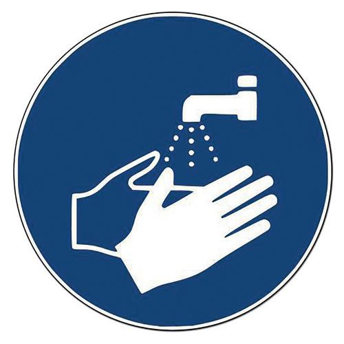 Autocollant-lavage Des Mains Obligatoire- Ã˜ 100 Mm