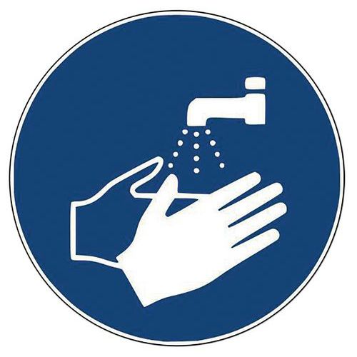 Autocollant-lavage Des Mains Obligatoire- Ã˜ 200 Mm