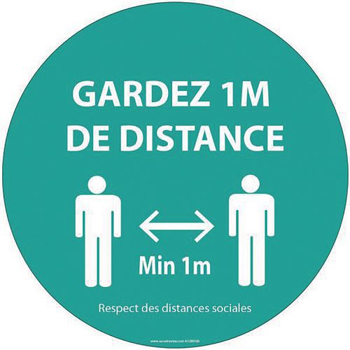 Panneau - Gardez 1m de distance - Rond Panneau - Gardez 1m de distance - Rond