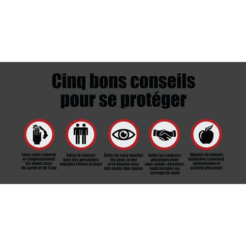 Tapis Imperial Imprimé Cinq Bons Conseils Pour..gris 120x240