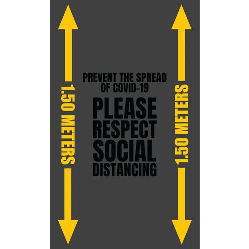 Tapis Imprimé Washable keep Distance-gris-85x150cm