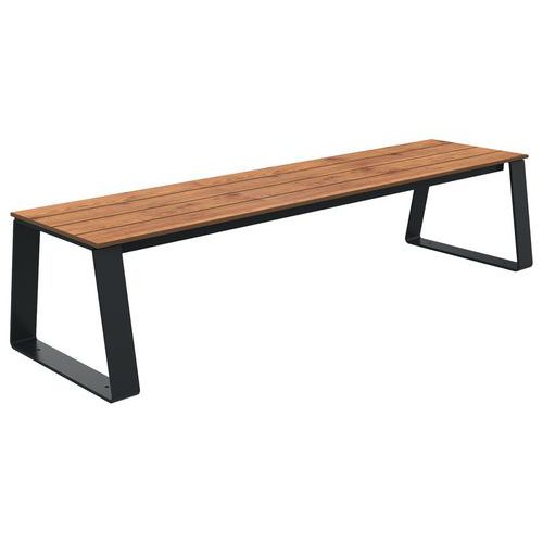 Banquette Havane 1.80m Effet Lames Pin Tyrol/métal Gris 7016