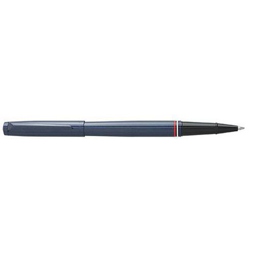 Stylo roller Hechter Paris drapeau France laqué bleu - Pointe fine 2mm - Encre effaçable rechargeable