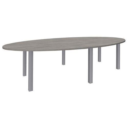 Table Ovale Lounge 6 Pieds 280x140 Cm Chêne Gris/aluminium