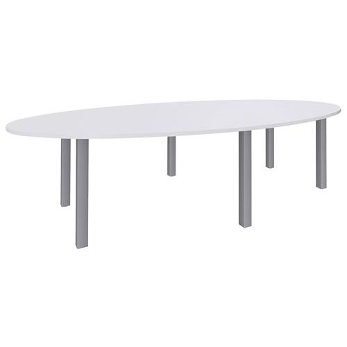 Table Ovale Lounge 6 Pieds 280x140 Cm Blanc/aluminium