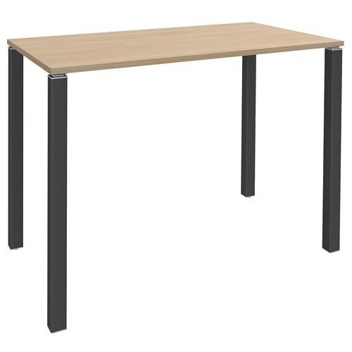 Table Lounge 4 Pieds L80 X P80 X H105 Cm Chêne Clair/carbone