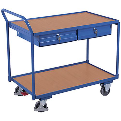 Chariot à 2 Plateaux Avec 2 Tiroirs / Sw-600.503