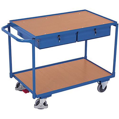 Chariot à 2 Plateaux Avec 2 Tiroirs / Sw-600.504