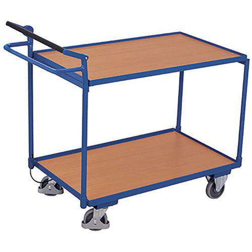 Chariot à 2 Étagères Avec Système De Blocage Et De Déblocage