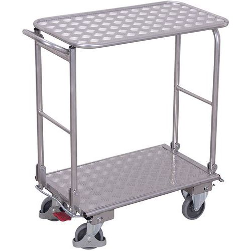 Chariot En Aluminium Dossier Repliable à 2 Étages