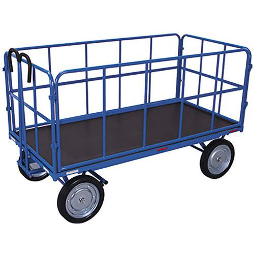 Remorque Manuelle Avec 4 Ridelles En Tube En Acier