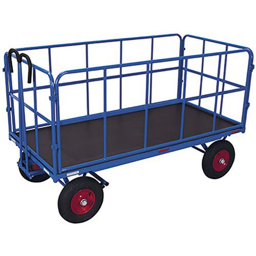 Remorque Manuelle Avec 4 Ridelles En Tube En Acier