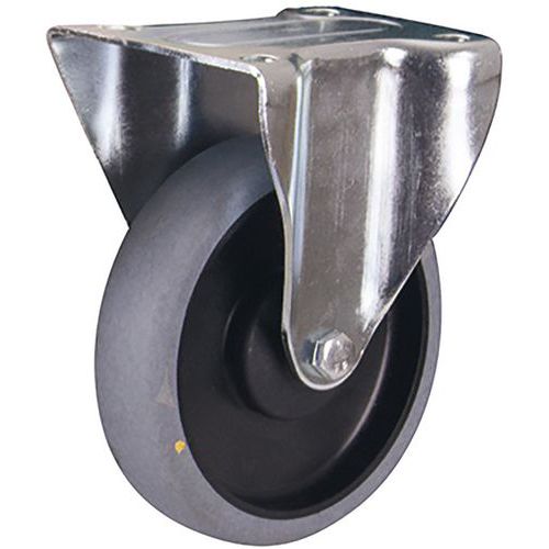 Rôle Fixe En Caoutchouc Plein Esd 125 X 32 Mm Gris