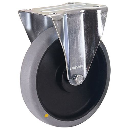 Rôle Fixe En Caoutchouc Plein Esd 200 X 40 Mm Gris