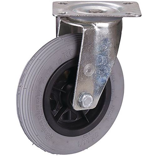 Rôle Pivotante à Bandage Pneumatique 150 X 30 Mm Gris