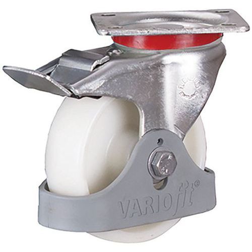 Rôle Pivotante Avec Frein à Bandage En Polyamide 125 X 38mm