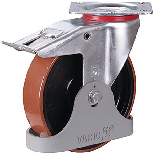 Rôle Pivotante Avec Frein à Bandage Polyurethane 200 X 50mm