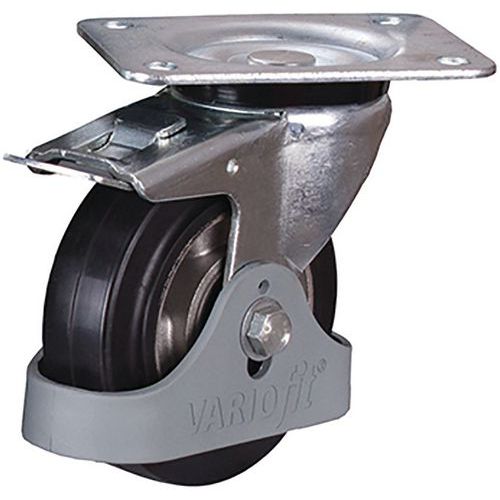 Rôle Pivotante Avec Frein En Caoutchouc Élastique Plein