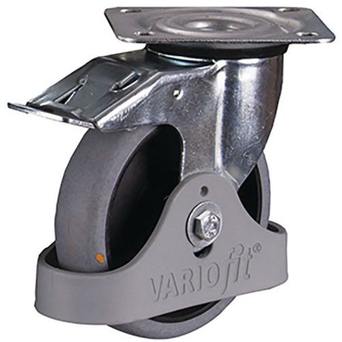 Rôle Pivotante Avec Frein En Caoutchouc Plein Esd 125x32mm