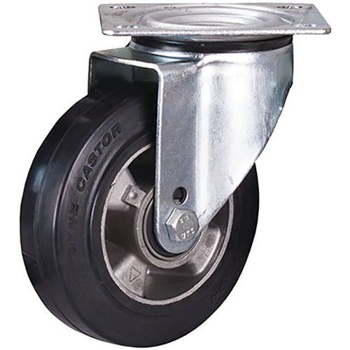 Roulette pivotante en caoutchouc avec frein Ø 50 mm