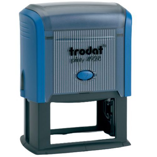 Trodat - Tampon 7 lignes Printy 4928 - Bleu, Encre Noire - Personnalisable - 60x33mm - Éco-responsable