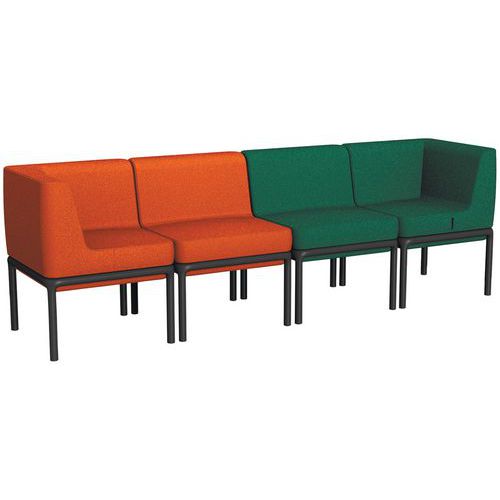 Banquette 4 Places Lotua Tissu 100% Polyester Rouille/vert