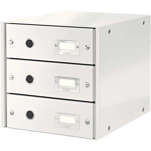 Bloc De Classement Leitz Click & Store 3 Tiroirs Blanc
