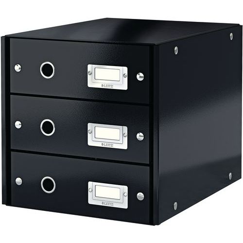 Bloc De Classement Leitz Click & Store 3 Tiroirs Noir