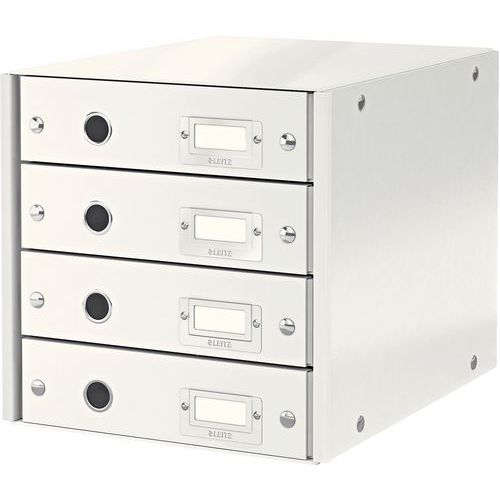 Bloc De Classement Leitz Click & Store 4 Tiroirs Blanc