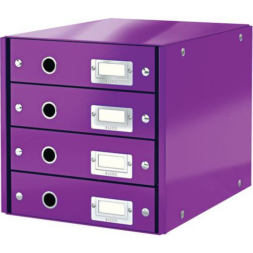 Bloc De Classement Leitz Click & Store 4 Tiroirs Violet