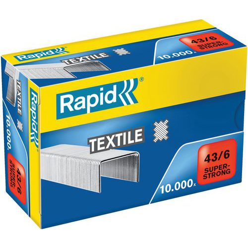 Agrafes Rapid Superstrong 43/6 Textile. Boîte De 1000