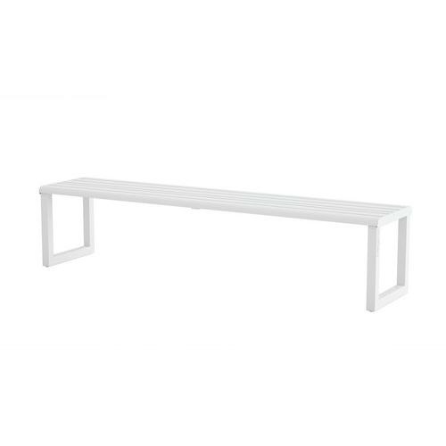 Banc plat H24 Acier Galvanisé Blanc - 200cm - Mobilier d'extérieur Robuste et Durable