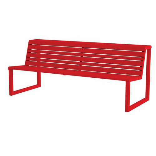 Banc Double Assise H24 En Acier Inxoydable - Rouge