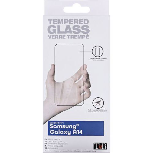 TNB - Verre trempé Samsung Galaxy A14 Transparent - Protection Écran Résistant - Emballage Recyclable