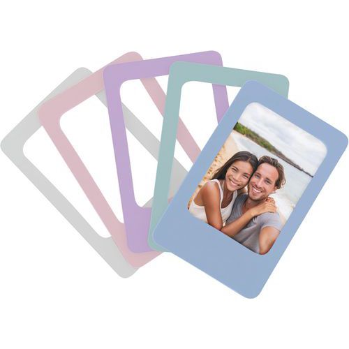 TNB - Lot de 5 Cadres Photos Magnétiques Mini Lensy - 56mm - ABS - Assorti - Emballage Recyclable