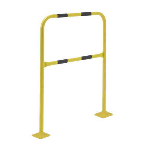 Mottez - Barrière de protection sur platine jaune et noir - 1m - Sécurité Voirie Robuste et Recyclable