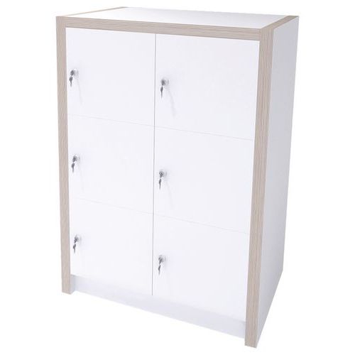 Colonne Moyo 6 Cases Portes Courrier Serrure Blanc
