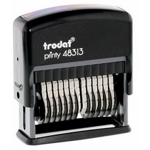 Trodat - Tampon numéroteur Printy 48313 Noir - Encre noire - 47x3.8mm - Automatique