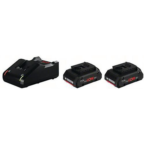 Bosch - Batterie ProCORE18V 4.0Ah + Chargeur GAL 18V-40 - 18V 4Ah - Lot de 2 batteries - Outillage électroportatif