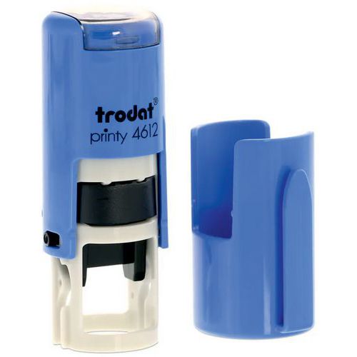 Trodat - Tampon Printy rond 4612 - Bleu, encre noire - Personnalisable logo seul - 12mm