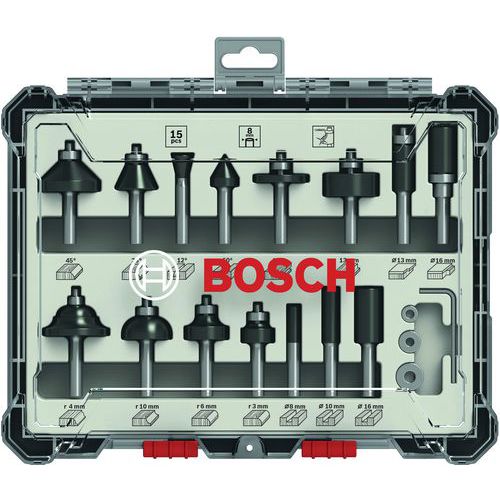 Bosch 1 Coffret De 15 Fraises Mixtes 6mm