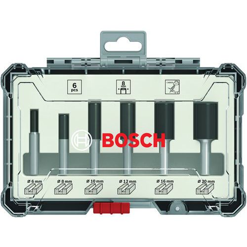 Bosch 1 Coffret De 6 Fraises Droites 8mm