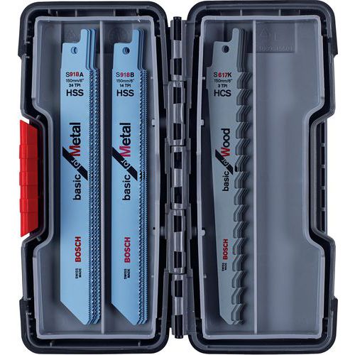 Coffret scie sabre 15p bois et metal Coffret scie sabre 15p bois et metal