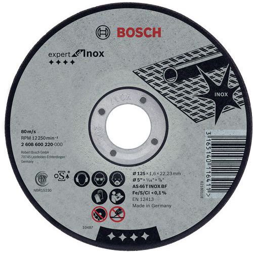Bosch - Disque à tronçonner Expert Inox 125mm - Coupe Précise et Durable