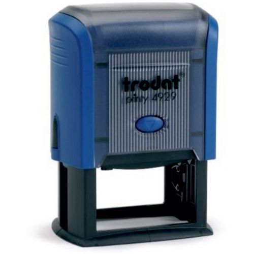 Trodat - Tampon encreur Printy 4929 6 lignes - Bleu, encre noire - Personnalisable 50x30mm