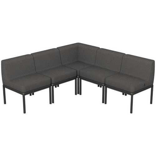 Banquette D'angle Lotua Tissu 100% Polyester Anthracite