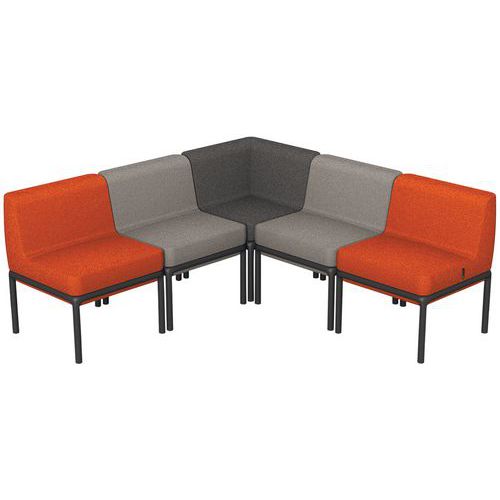 Banquette D'angle Lotua Tissu Polyester Rouille/gris/anthr